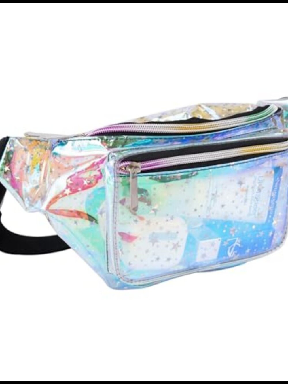 Holographic Stars Fanny Pack Waist Bag PU Crossbody Travel Concert